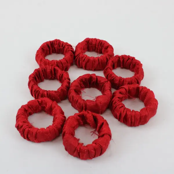 Set of Red Fabric Napkin Holders Tabletop Dining Christmas Decor