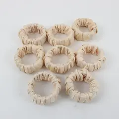 Lot of 8 beige/champagne color Fabric Napkin Holders