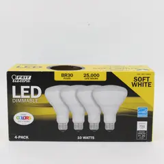 Feit Electric BR30/927 LED Dimmable Soft White 4-Pack 10W Flood Bulbs