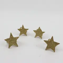 Set of 4 Gold Glitter Star-Shaped Napkin Rings 