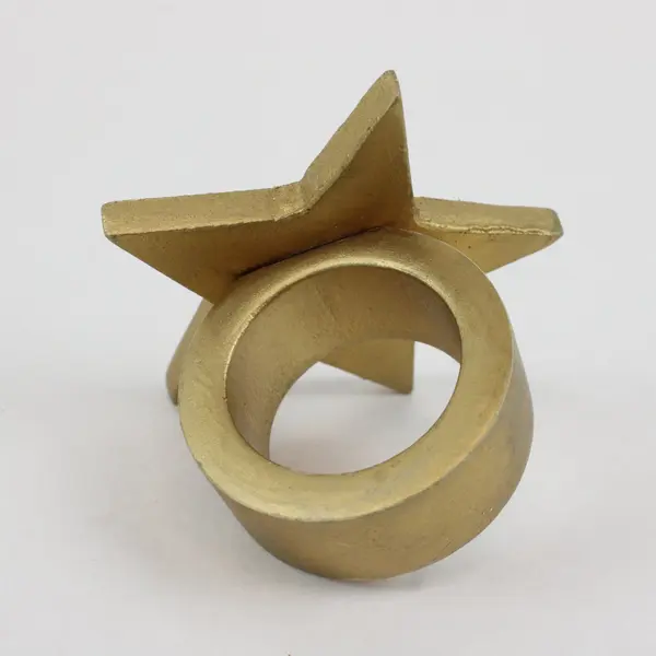 Set of 4 Gold Glitter Star-Shaped Napkin Rings 