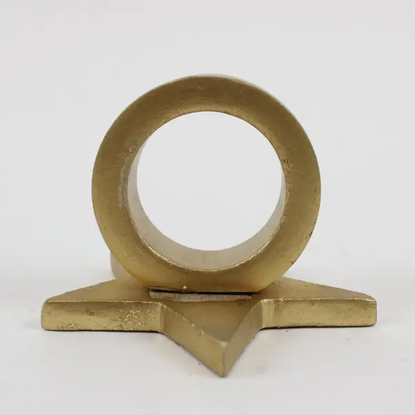 Set of 4 Gold Glitter Star-Shaped Napkin Rings 