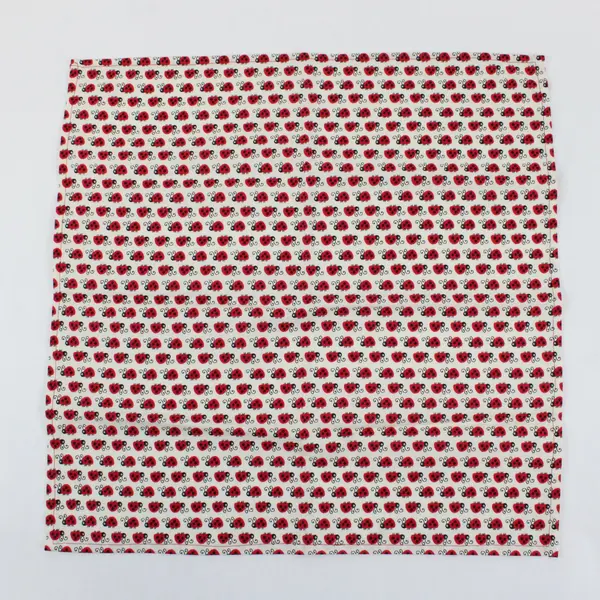 Lot of 7 Hand-Made Cotton Napkins, Ladybug Design 
