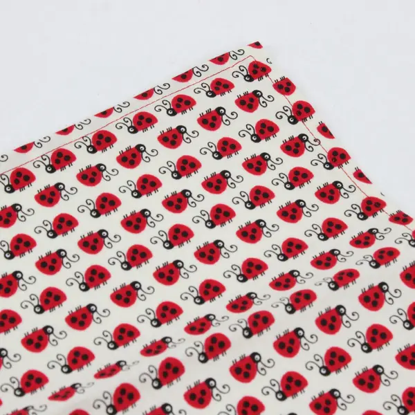 Lot of 7 Hand-Made Cotton Napkins, Ladybug Design 