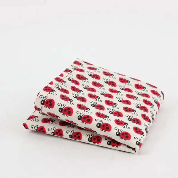 Lot of 7 Hand-Made Cotton Napkins, Ladybug Design 
