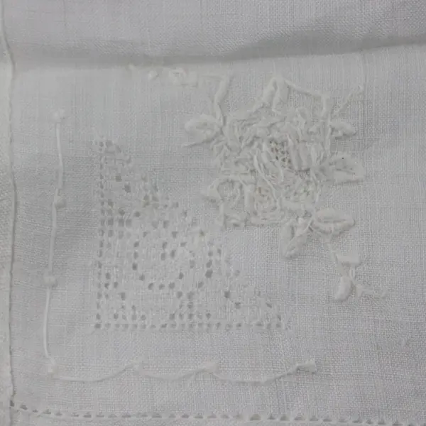 Set of 10 White Assorted Cotton & Linen Napkins, Square-shaped 16"x16" 