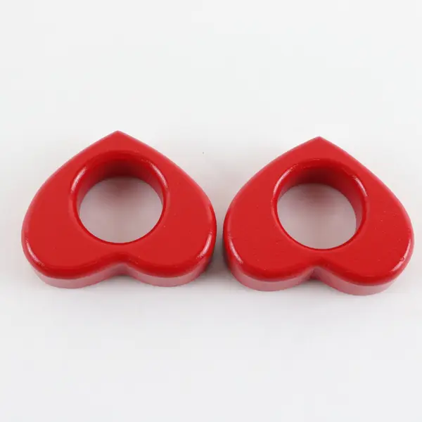 Current, Inc. 12186-1 Vintage Red Heart Wooden Napkin Rings 2 Orig Boxes 4