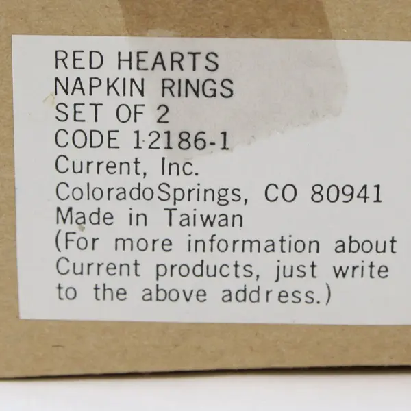 Current, Inc. 12186-1 Vintage Red Heart Wooden Napkin Rings 2 Orig Boxes 4