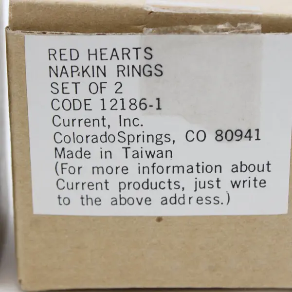 Current, Inc. 12186-1 Vintage Red Heart Wooden Napkin Rings 2 Orig Boxes 4