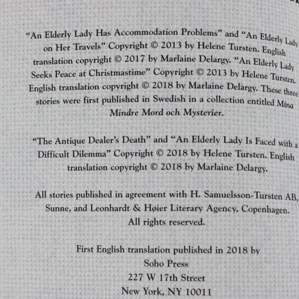 An Elderly Lady Is Up to No Good Helene Tursten Hardcover 2018 Stories
