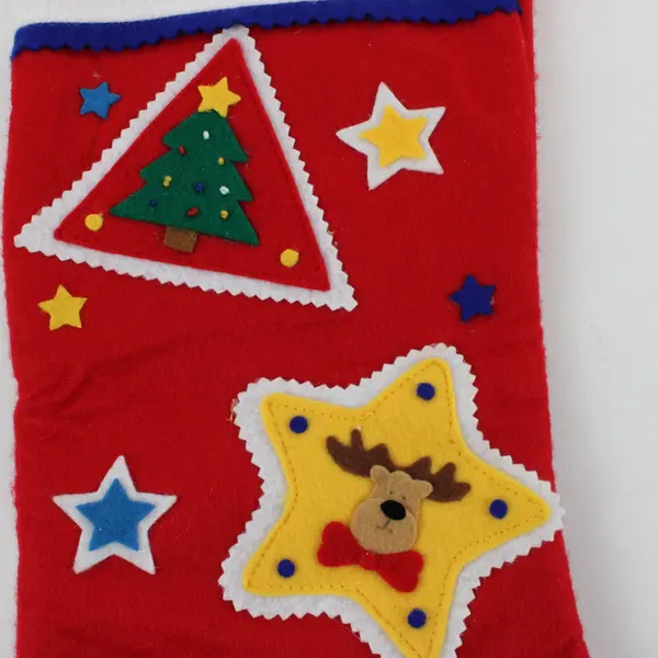Holiday Elegance Red Christmas Stocking Snowman Reindeer Tree 17in