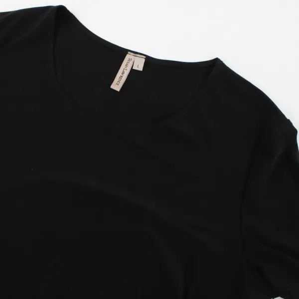Susan Lawrence Black Scoop Neck 3/4 Sleeve Women's Top Large