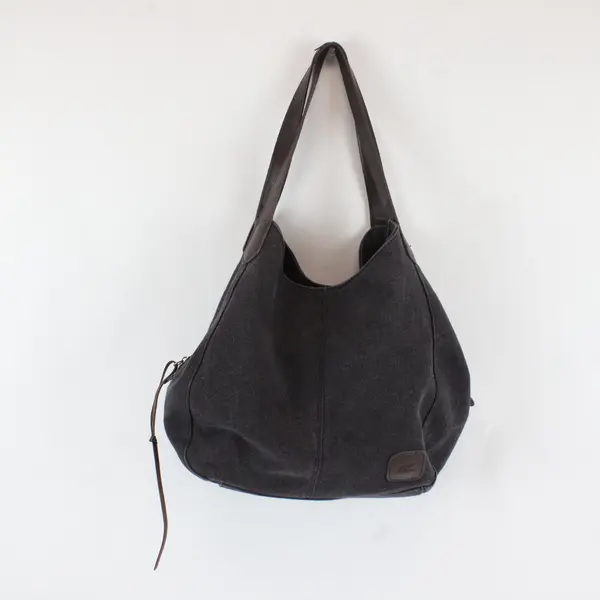 K2 Dark Gray Canvas Hobo Shoulder Bag Pre-Owned