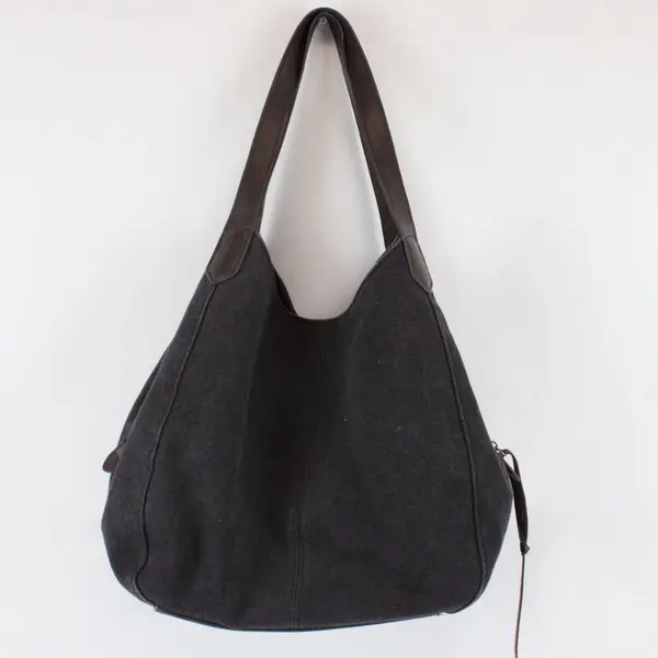 K2 Dark Gray Canvas Hobo Shoulder Bag Pre-Owned