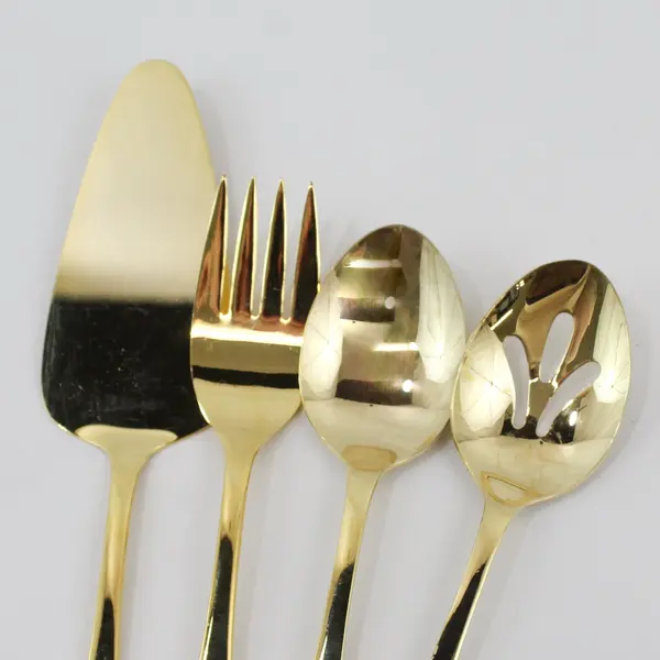 Vtg Classic Traditions Gold Tone Hollyberry 4 Piece Serving Set