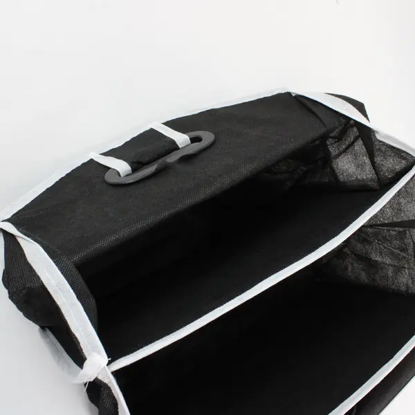 Black White 3 Pocket Trunk Closet Organizer Storage Bin