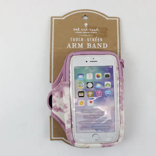 Oak and Reed Purple White Touch Screen Fitness Armband Phone Holder