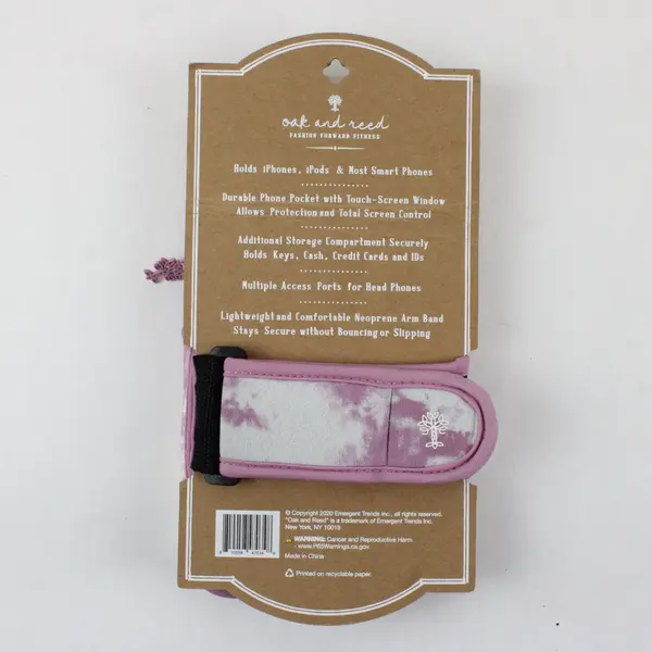 Oak and Reed Purple White Touch Screen Fitness Armband Phone Holder