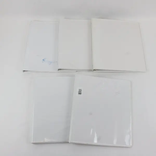 Lot of 5 White 1" 3-Ring Binders Unbranded