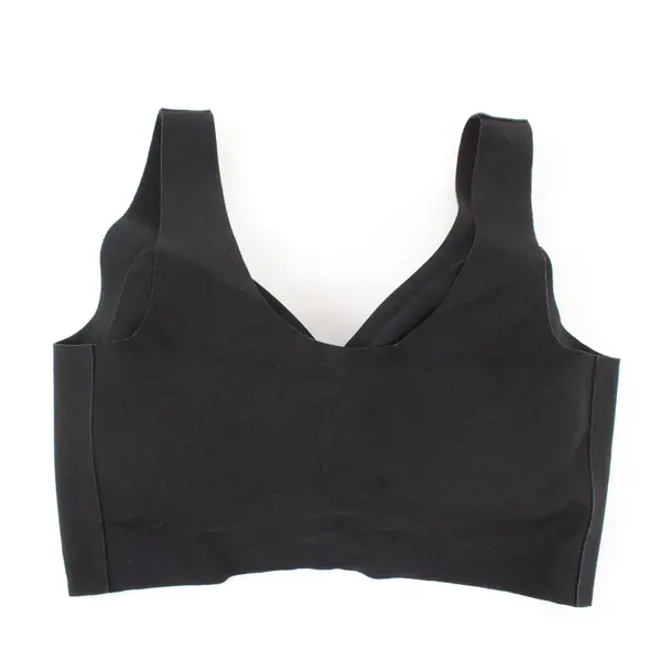 Women Black Wireless Seamless Comfort Bra Size L Molded Foam Wide Straps