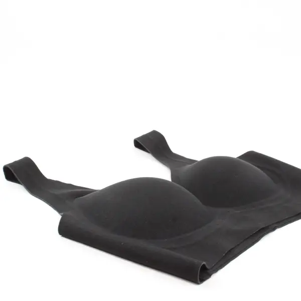 Women Black Wireless Seamless Comfort Bra Size L Molded Foam Wide Straps
