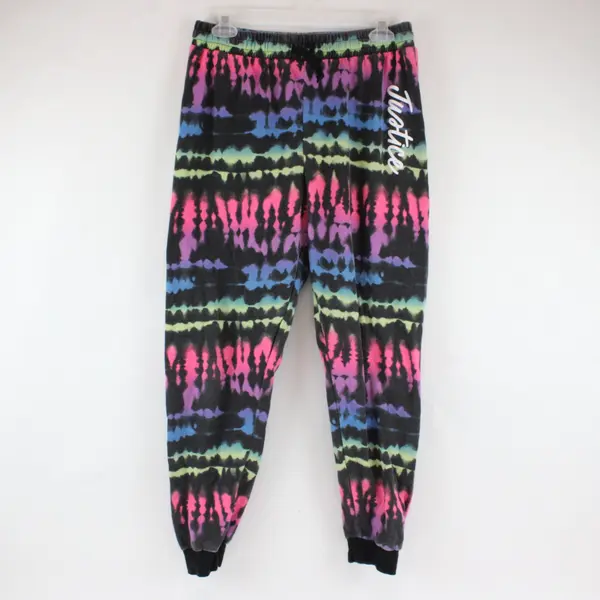Justice Girls Black/Multicolor Tie-Dye Sweatpants Joggers XL Plus 16P/18P