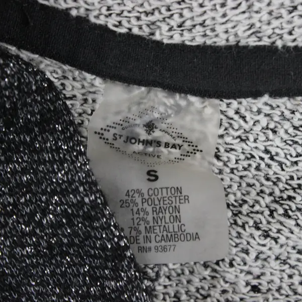 St Johns Bay Active Womens Gray Sparkly Hooded Pullover, Size S