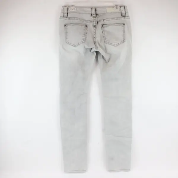 Rock&Roll Cowgirl Denim Gray Rival Low Rise Skinny Distressed Jeans, 28x34