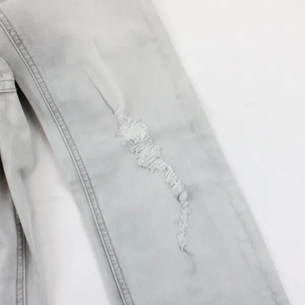 Rock&Roll Cowgirl Denim Gray Rival Low Rise Skinny Distressed Jeans, 28x34