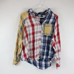 SO Goods For Life Women's Multicolor Flannel Plaid Long Sleeve Button-Up, Size M