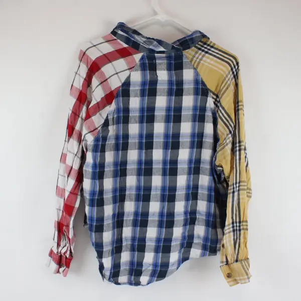 SO Goods For Life Women's Multicolor Flannel Plaid Long Sleeve Button-Up, Size M