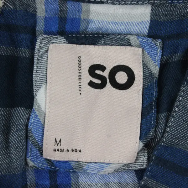 SO Goods For Life Women's Multicolor Flannel Plaid Long Sleeve Button-Up, Size M