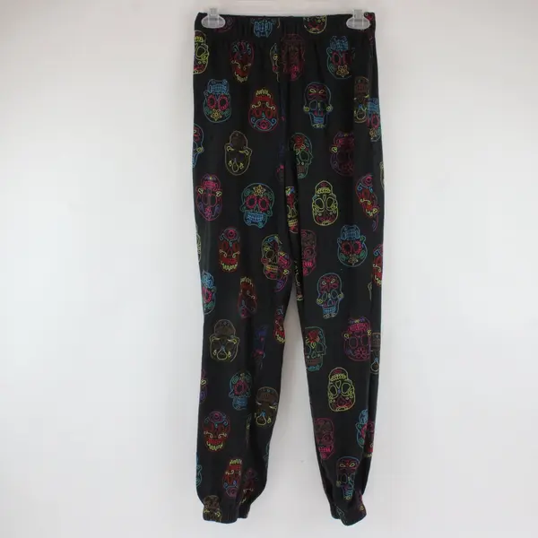 Shosho Women's Sweatpants Joggers with Day of the Dead Skulls Design, Size S