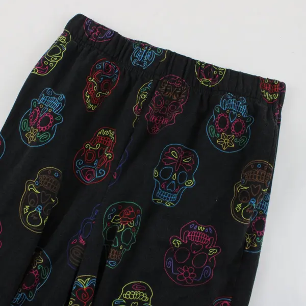 Shosho Women's Sweatpants Joggers with Day of the Dead Skulls Design, Size S