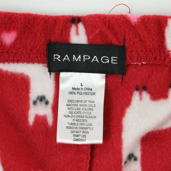 Rampage Women's Red Llama Pattern Pajama Pants Used Size L