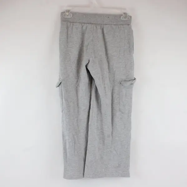 Wonder Nation Girls Gray Cargo Pants Drawstring Flower Accents M 7-8