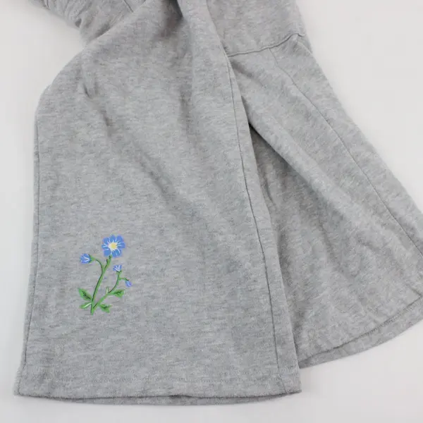 Wonder Nation Girls Gray Cargo Pants Drawstring Flower Accents M 7-8
