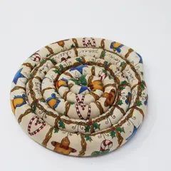 Handmade Fabric Coiled Christmas Trivet 6x6 Unbranded