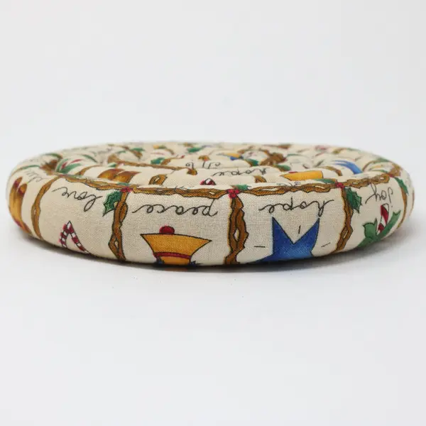 Handmade Fabric Coiled Christmas Trivet 6x6 Unbranded