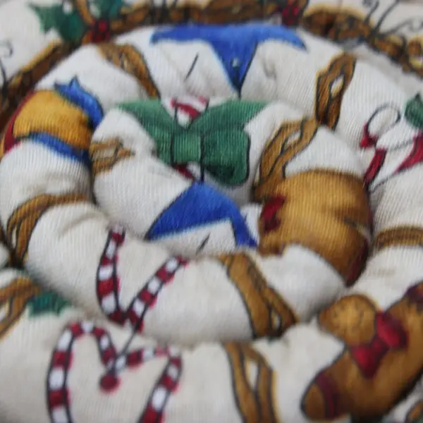 Handmade Fabric Coiled Christmas Trivet 6x6 Unbranded