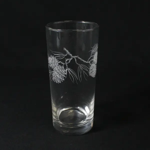 4 Libbey St. Clair Frosted Pine Cone Iced Tea Glasses 6.25"