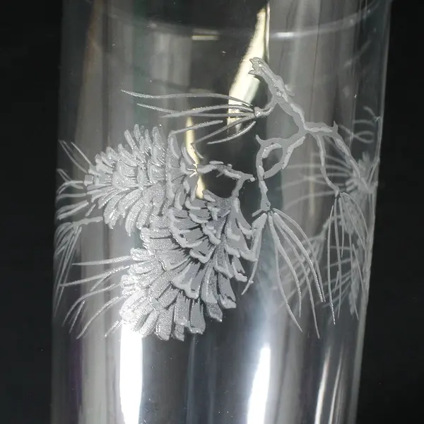 4 Libbey St. Clair Frosted Pine Cone Iced Tea Glasses 6.25"