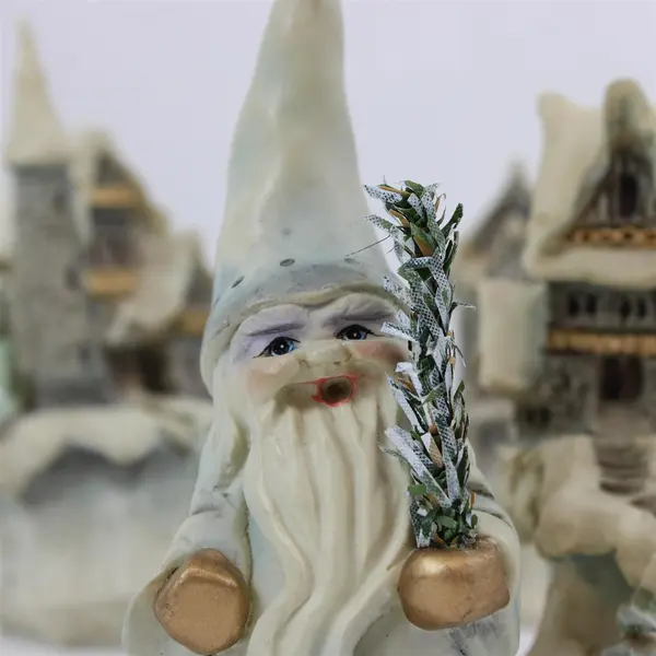 Allyson Nagel Porcelain Winter Castle Holiday Village 3 Buildings 1 Gnome