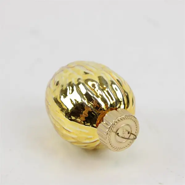Set of 6 Gold Tone Ribbed Christmas Ornaments