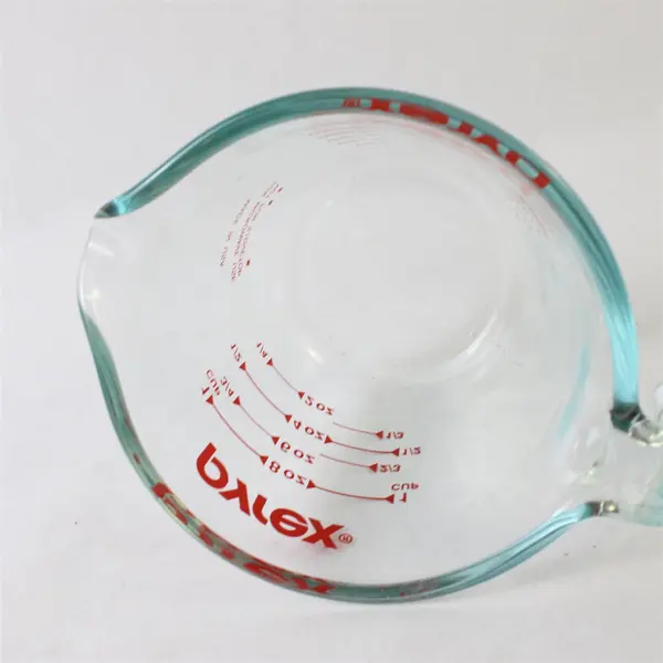 Vintage Pyrex Measuring Cup Open Handle 1 Cup Red Lettering USA