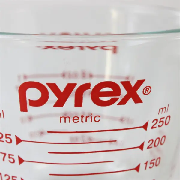 Vintage Pyrex Measuring Cup Open Handle 1 Cup Red Lettering USA
