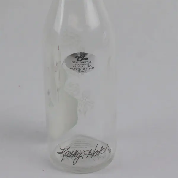 Kathy Hatch Collection Glass Oil Vinegar Cruet Snowmen