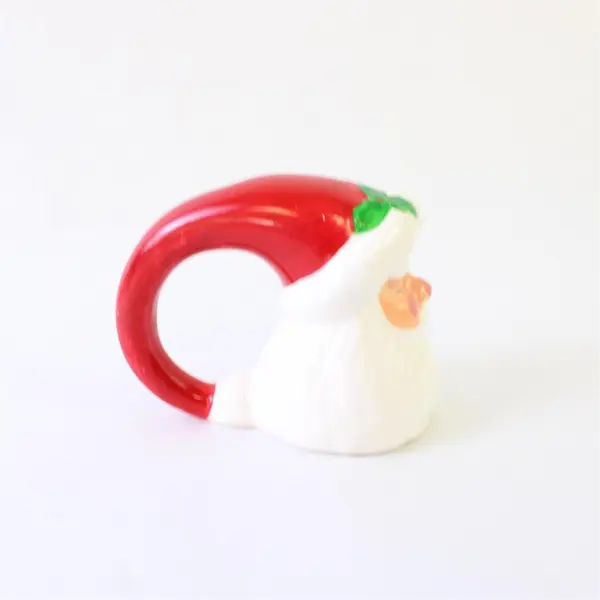 Lot of 8 Ceramic Santa Claus Christmas Napkin Rings Holiday Table Decor