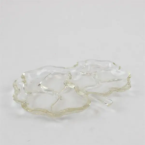 Vintage Hazel-Atlas Glass Relish Dish Pansy Clover Leaf Shape