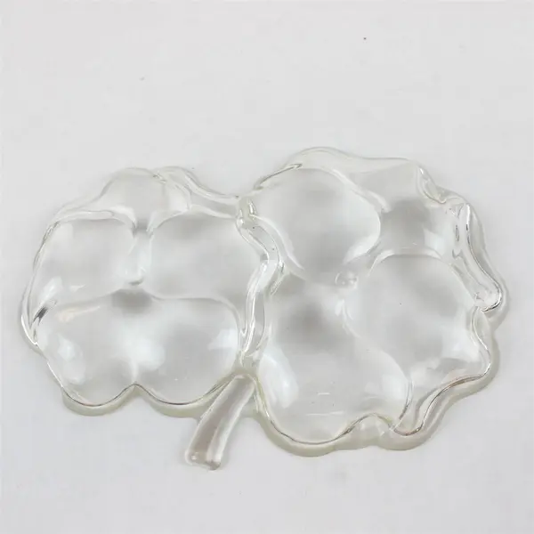 Vintage Hazel-Atlas Glass Relish Dish Pansy Clover Leaf Shape